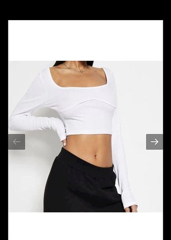 Uzun Kollu Beyaz Mini Bluz - Görsel 2