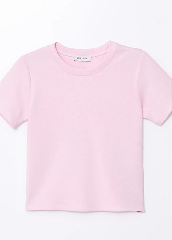 Pembe Mini Denim Tişört - Görsel 2