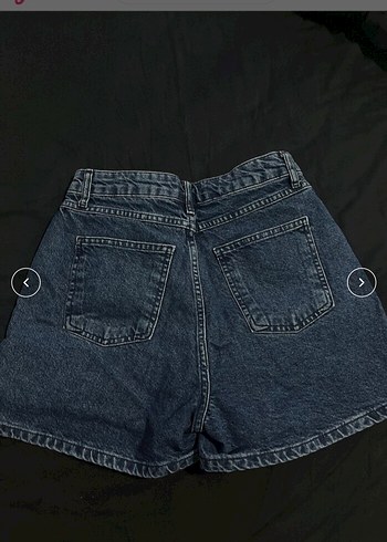 Gevşek Kesim Mavi Kadın Mini Denim Şort - Görsel 2