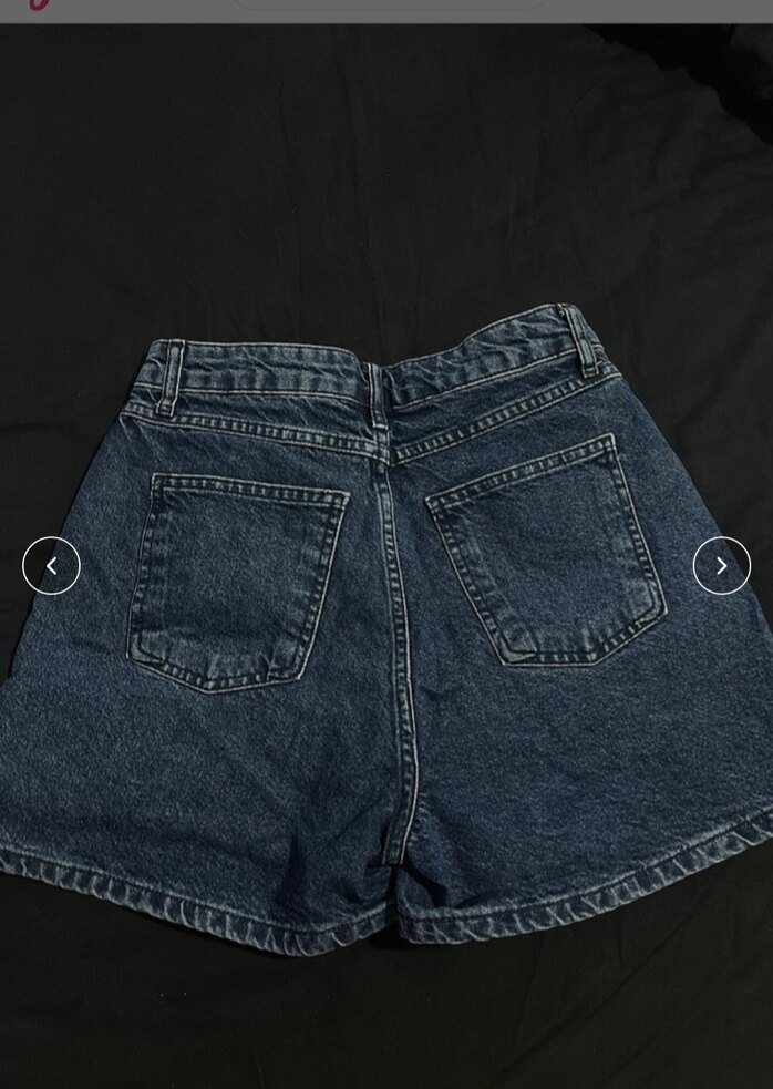 Gevşek Kesim Mavi Kadın Mini Denim Şort - Görsel 2