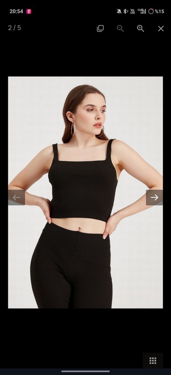 Kadın Siyah İnce Askılı Fit Atlet - Görsel 3