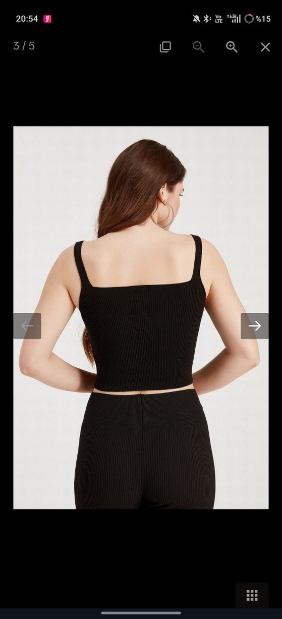 Kadın Siyah İnce Askılı Fit Atlet - Görsel 4