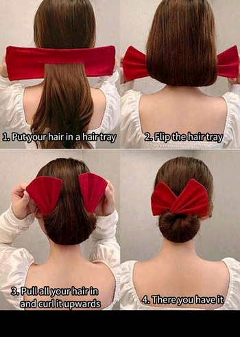 Siyah Saten Fiyonk Saç Tokası - Görsel 2