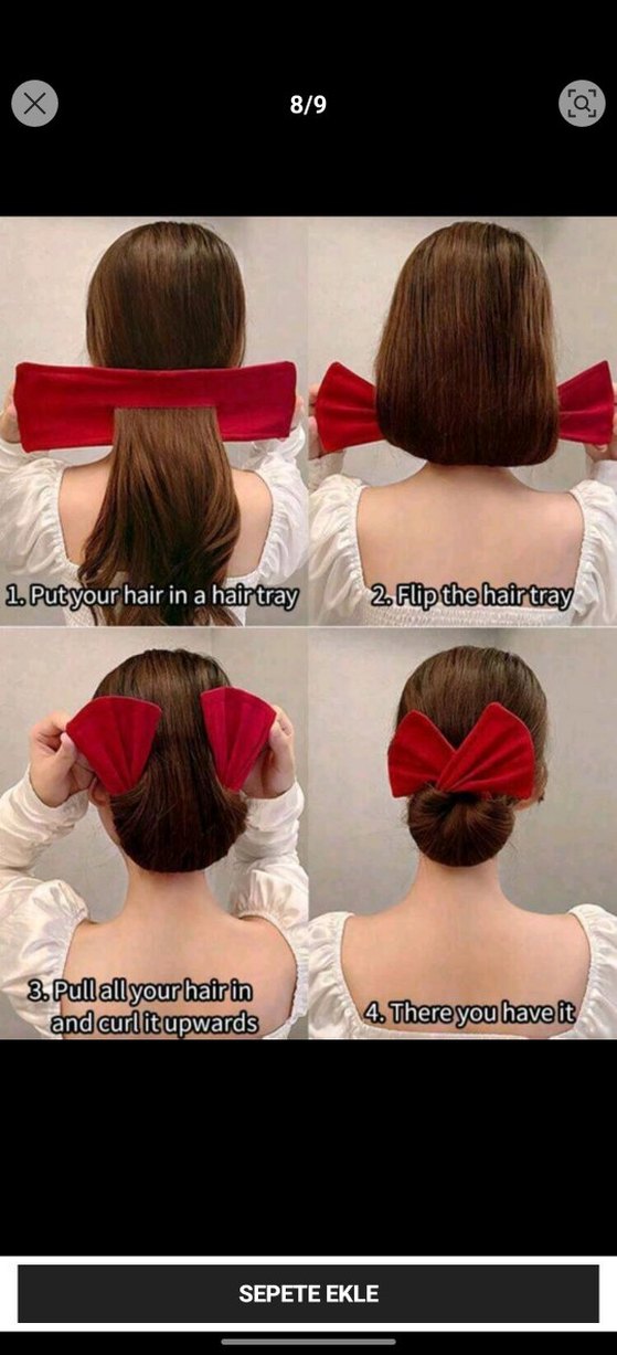 Siyah Saten Fiyonk Saç Tokası - Görsel 2