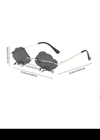 Boncuk Detaylı Siyah Bulut Güneş Gözlüğü - Görsel 3