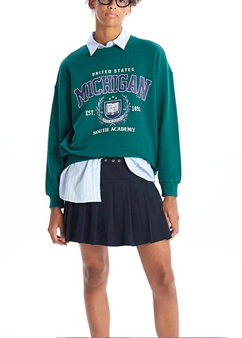 Kemer Detaylı Çizgili Kadın Triko - Görsel 2