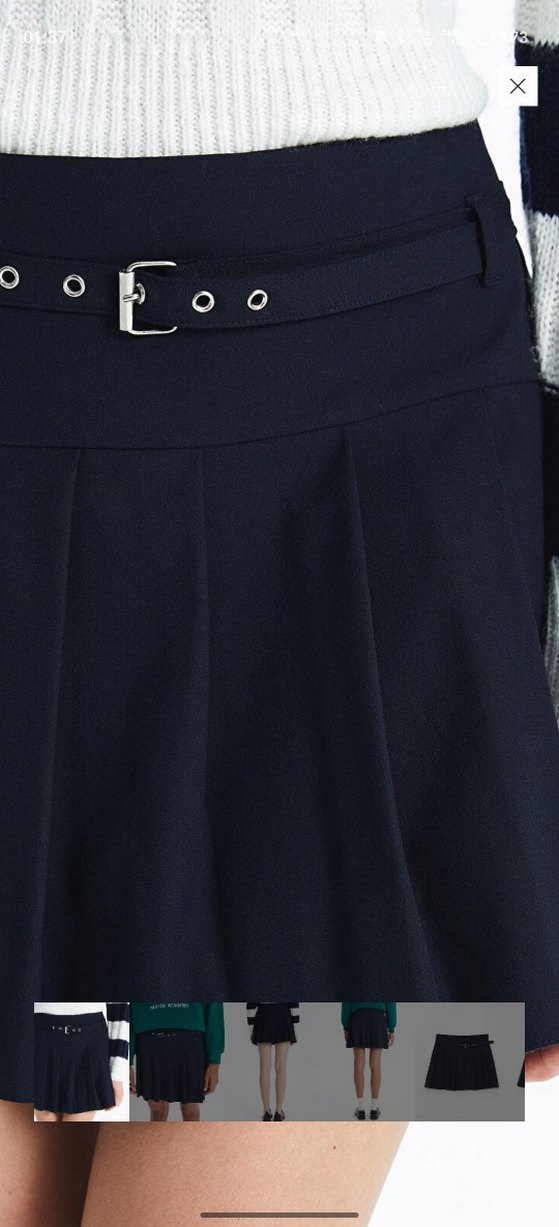 Kemer Detaylı Çizgili Kadın Triko - Görsel 5