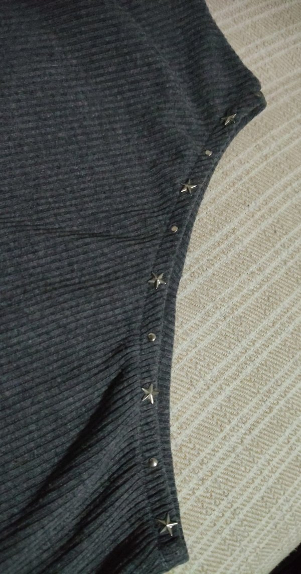 tek omuz gri crop - Görsel 3