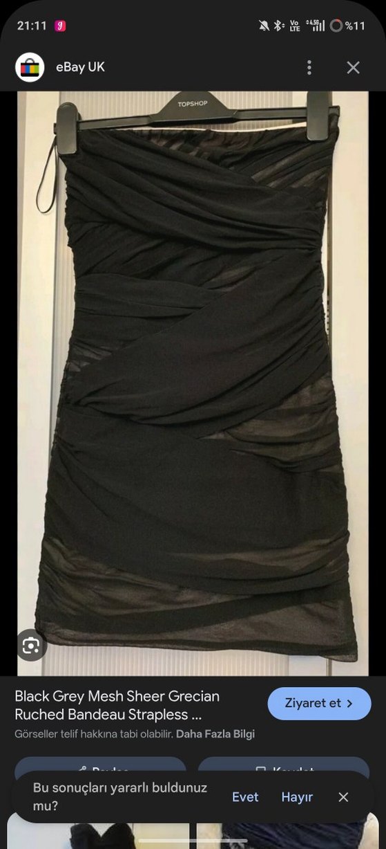 dantel Detaylı Siyah Mini Straplez Elbise - Görsel 4