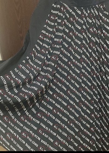 Kadın Siyah Baskılı Pilili Uzun Etek - Görsel 5