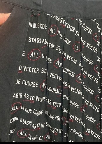 Kadın Siyah Baskılı Pilili Uzun Etek - Görsel 2