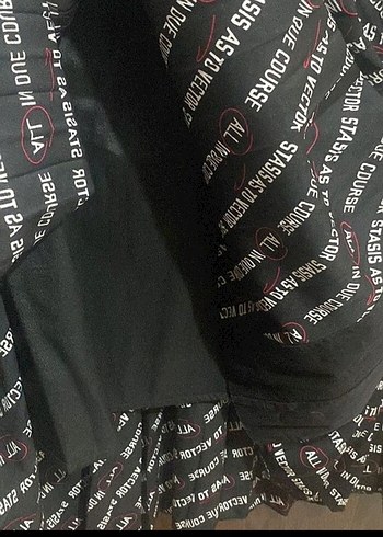 Kadın Siyah Baskılı Pilili Uzun Etek - Görsel 4