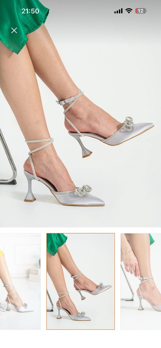 Beyaz Fiyonk Detaylı İnce Topuklu Kadın Ayakkabı - Görsel 4