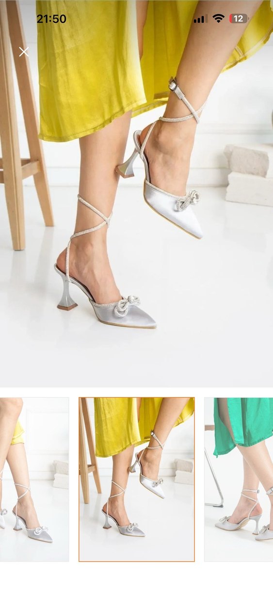 Beyaz Fiyonk Detaylı İnce Topuklu Kadın Ayakkabı - Görsel 2