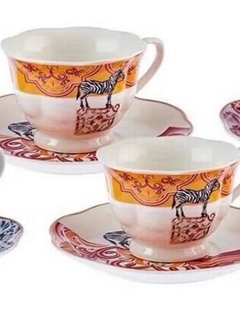 Pastel Renkli Çok Desenli Porselen Fincan Seti - Görsel 3