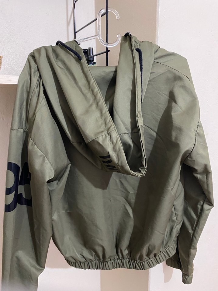 Kapüşonlu Yeşil Rahat Kesim Ceket - Görsel 4