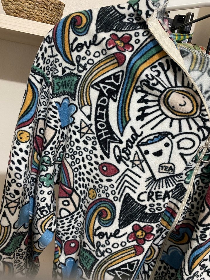 Renkli Bohem Desenli Düğmeli Hirka - Görsel 2