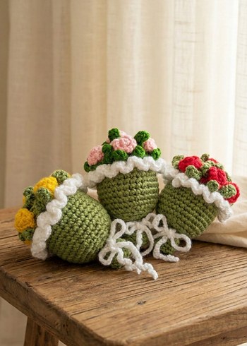 El Örgüsü Amigurumi Gül Buketleri - Görsel 2
