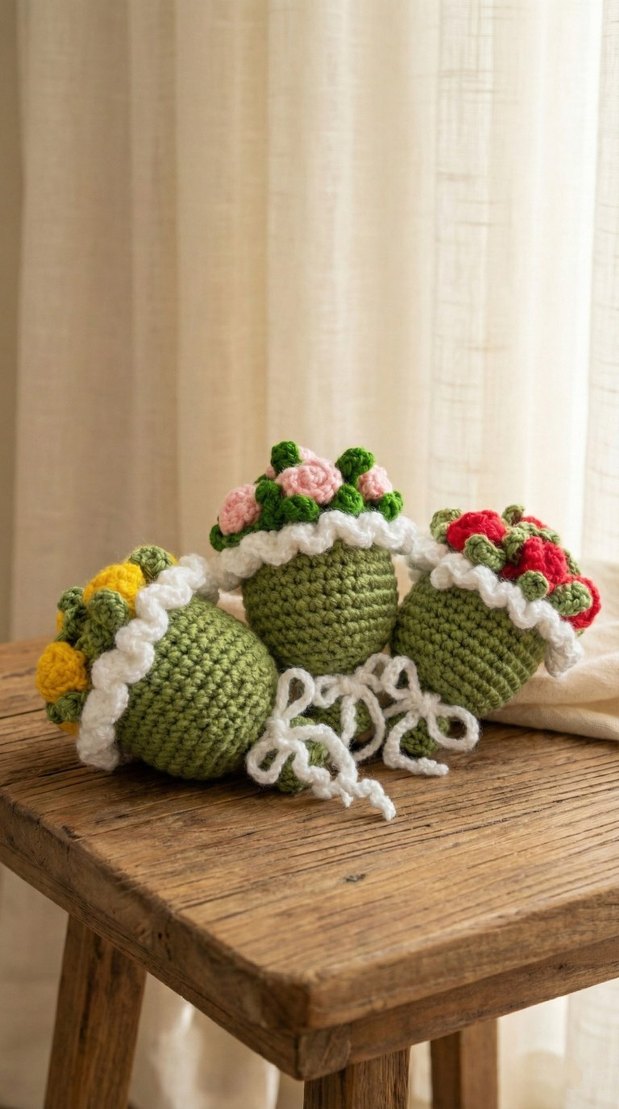 El Örgüsü Amigurumi Gül Buketleri - Görsel 2