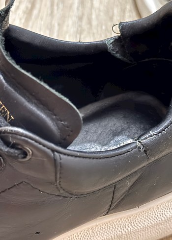 Siyah Deri, Bağcıklı Erkek  Spor Ayakkabı - Görsel 5