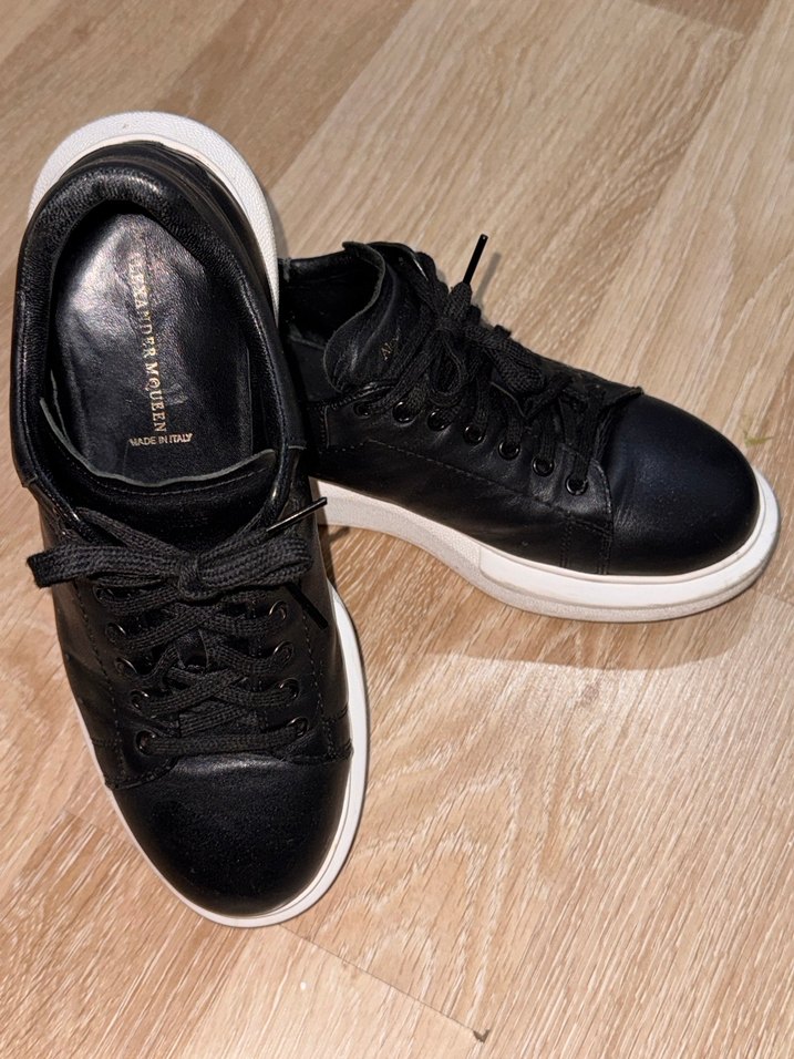 Siyah Deri, Bağcıklı Erkek  Spor Ayakkabı - Görsel 3