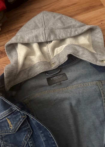 38 Beden mavi Renk Gri Kapüşonlu Denim Ceket