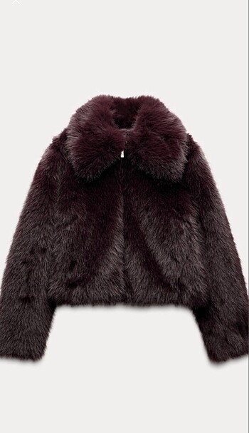 ZARA BORDO PELUŞ KÜRK