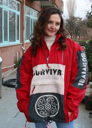 Retro Vintage Yarım Fermuar Ski Mont