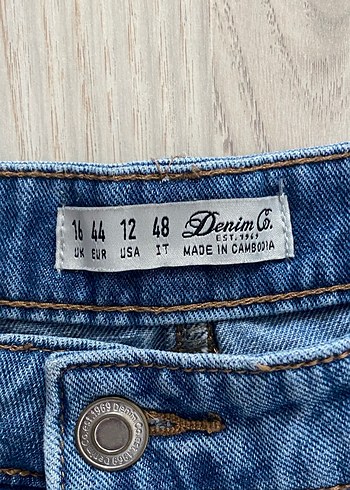 44 Beden mavi Renk Mavi Denim Mini Etek