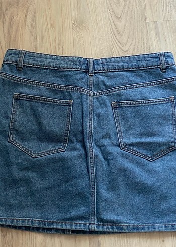 Denim&Co Mavi Denim Mini Etek