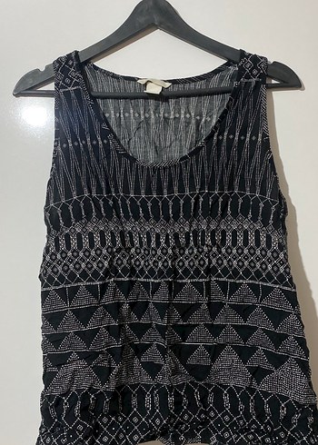 Bohem Siyah Desenli  Bluz - Görsel 2