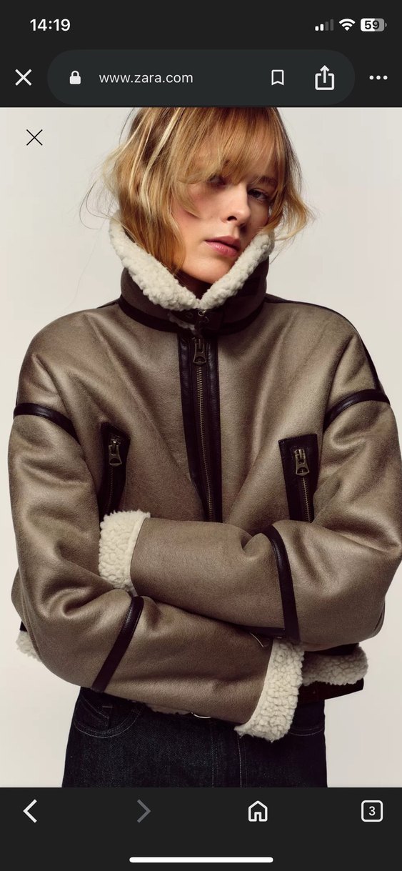 Kürk Detaylı Haki Deri Kadın Ceket - Görsel 3