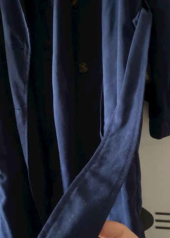 Kadın Lacivert Uzun Trenchcoat - Görsel 2