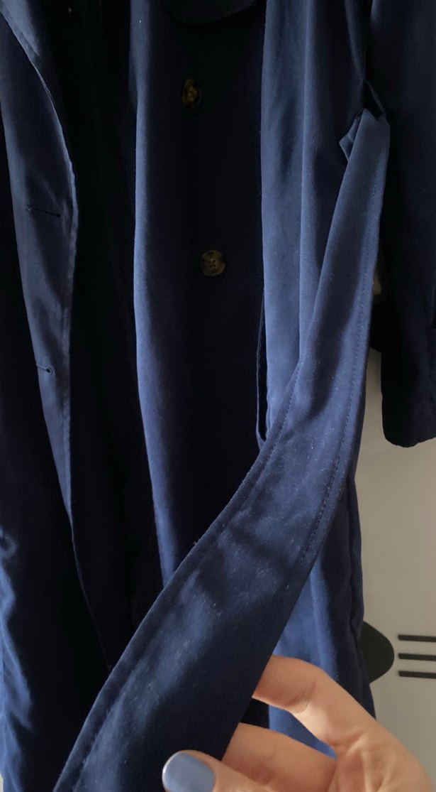 Kadın Lacivert Uzun Trenchcoat - Görsel 2