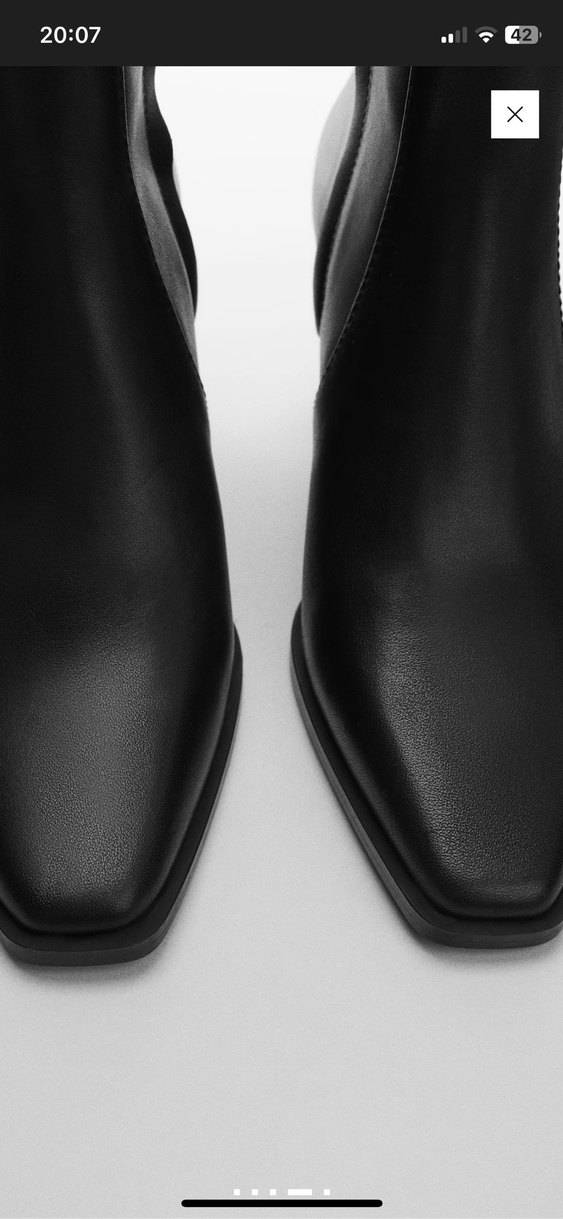 Siyah Deri Kadın Topuklu Bot - Görsel 4