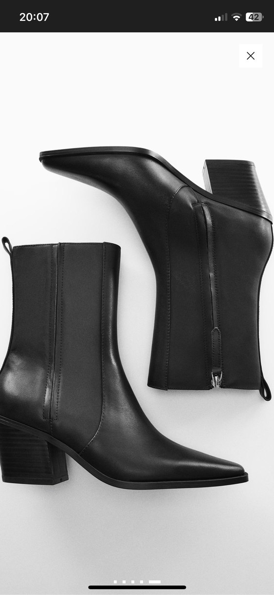 Siyah Deri Kadın Topuklu Bot - Görsel 5