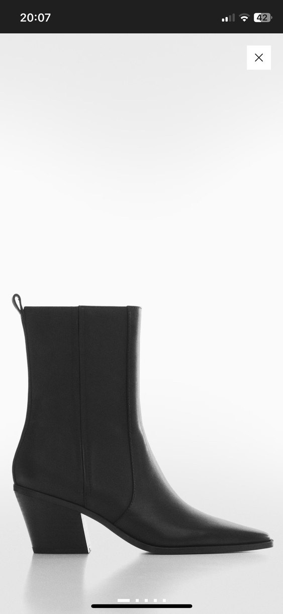 Siyah Deri Kadın Topuklu Bot - Görsel 2