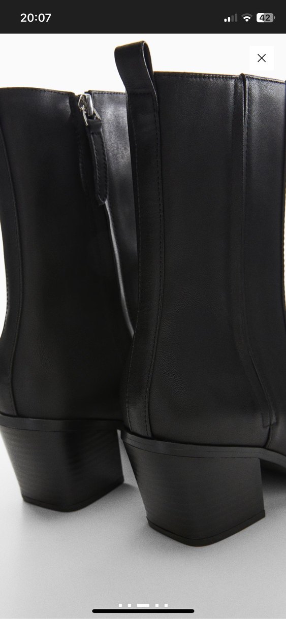 Siyah Deri Kadın Topuklu Bot - Görsel 3