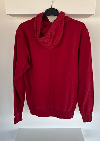 Kırmızı Kapüşonlu Kadın Sweatshirt - Görsel 3