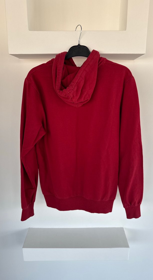 Kırmızı Kapüşonlu Kadın Sweatshirt - Görsel 3