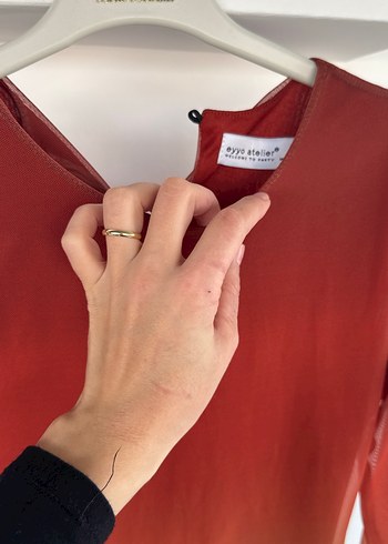 Uzun Kollu Tül içi astarlı Batik Desenli Elbise - Görsel 2