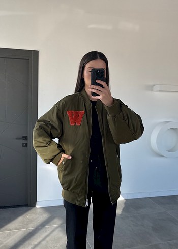 Kadın Haki Oversize Bomber Ceket - Görsel 6