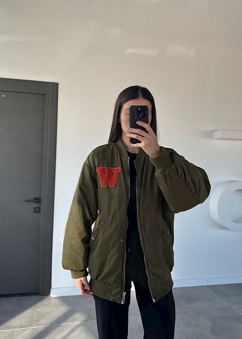 Kadın Haki Oversize Bomber Ceket - Görsel 7