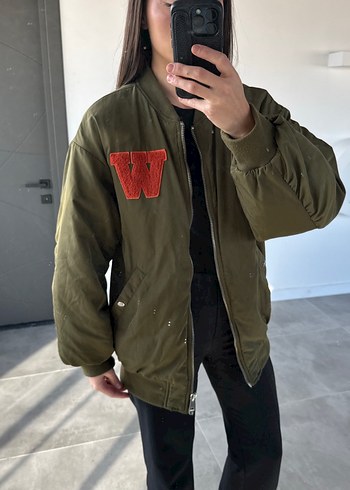 Kadın Haki Oversize Bomber Ceket - Görsel 8