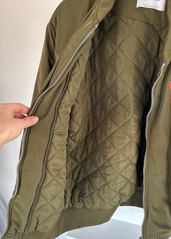 Kadın Haki Oversize Bomber Ceket - Görsel 3
