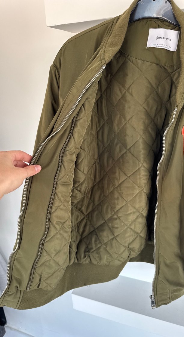 Kadın Haki Oversize Bomber Ceket - Görsel 3
