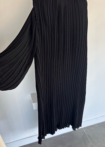 Kadın Siyah Uzun Pilili Elbise - Görsel 2