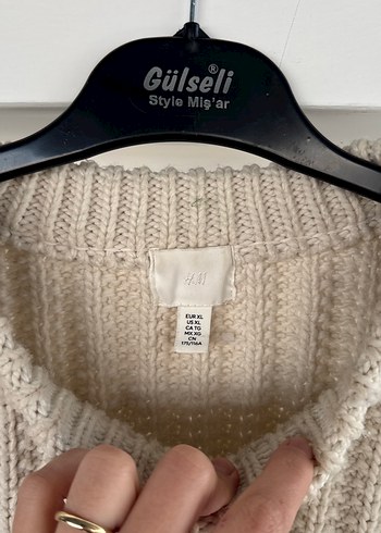 Bej Kadın Örgü Salaş Kazak - Görsel 2