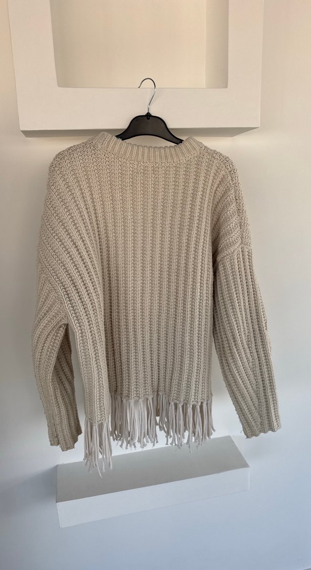 Bej Kadın Örgü Salaş Kazak - Görsel 3