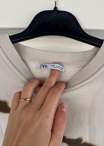 Bej Bağlama Desenli Uzun Kollu Sweatshirt - Görsel 2